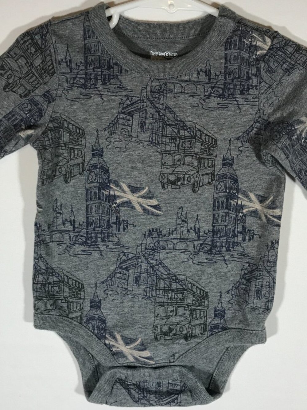 Baby Gap Baby's 12-18M Gray Long Sleeve One-Piece